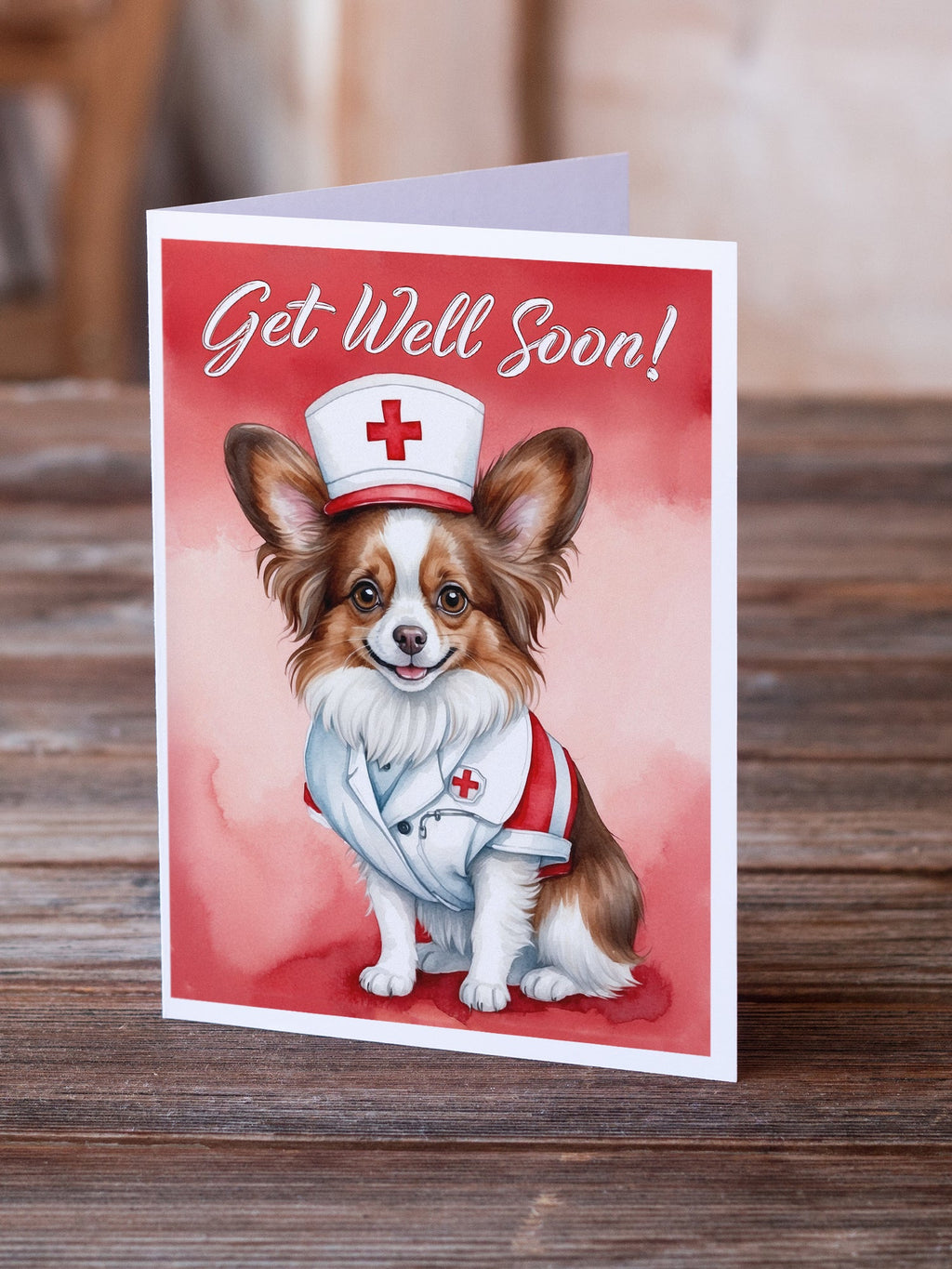Papillon Get Well Soon Greeting Cards Pack of 8 Blank Cards with Envelopes Whimsical A7 Size 5x7