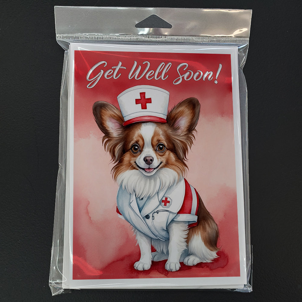 Papillon Get Well Soon Greeting Cards Pack of 8 Blank Cards with Envelopes Whimsical A7 Size 5x7