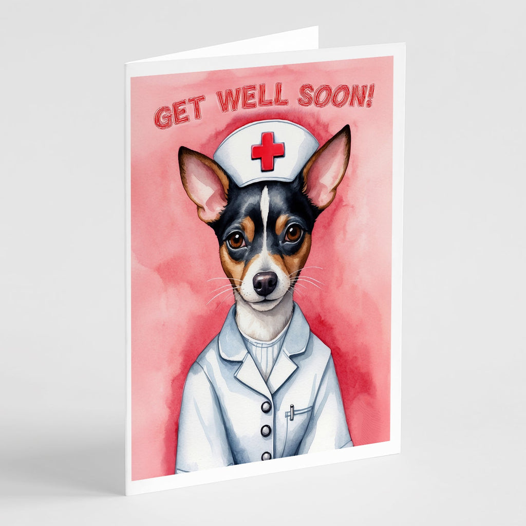 Rat Terrier Get Well Soon Greeting Cards Pack of 8 Blank Cards with Envelopes Whimsical A7 Size 5x7