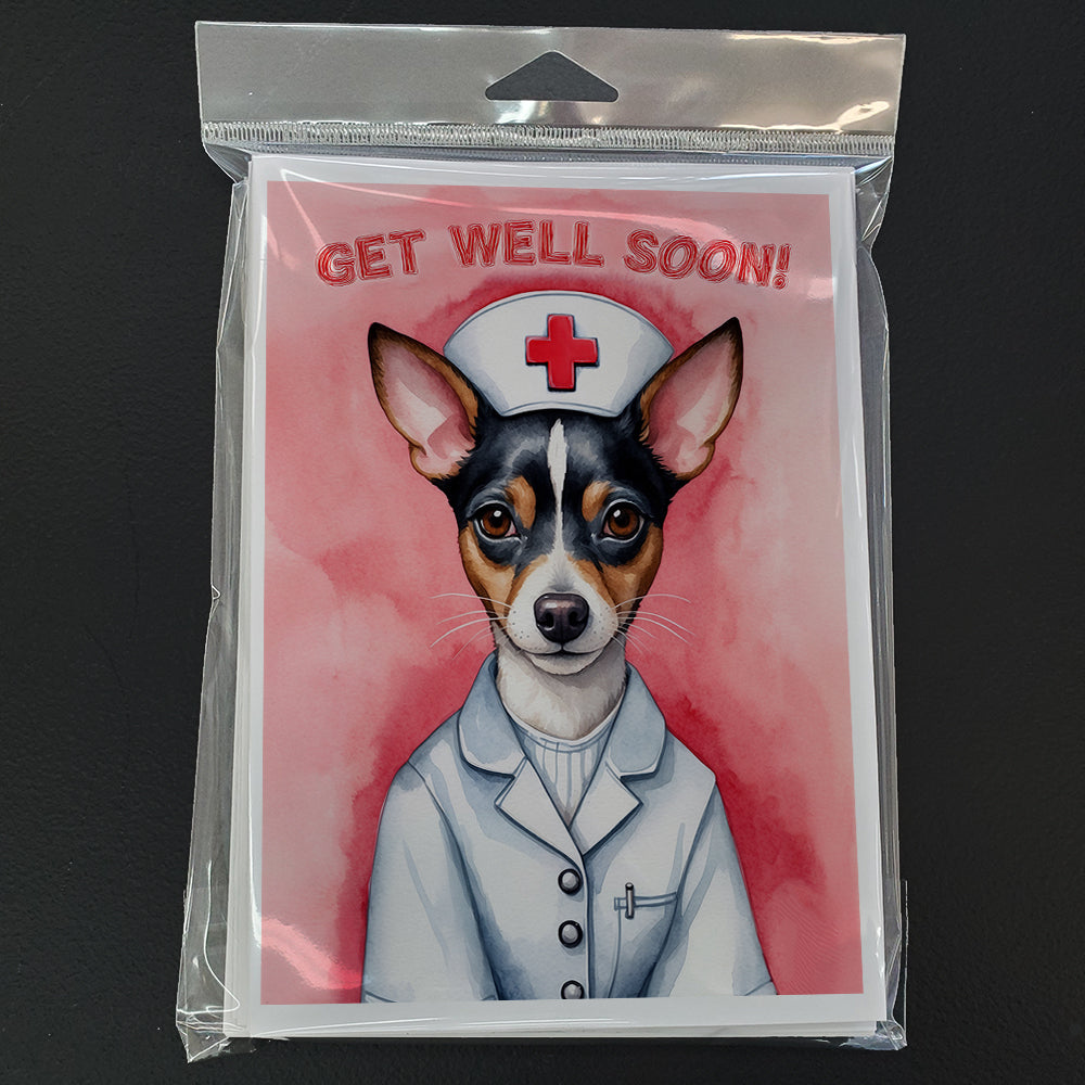 Rat Terrier Get Well Soon Greeting Cards Pack of 8 Blank Cards with Envelopes Whimsical A7 Size 5x7