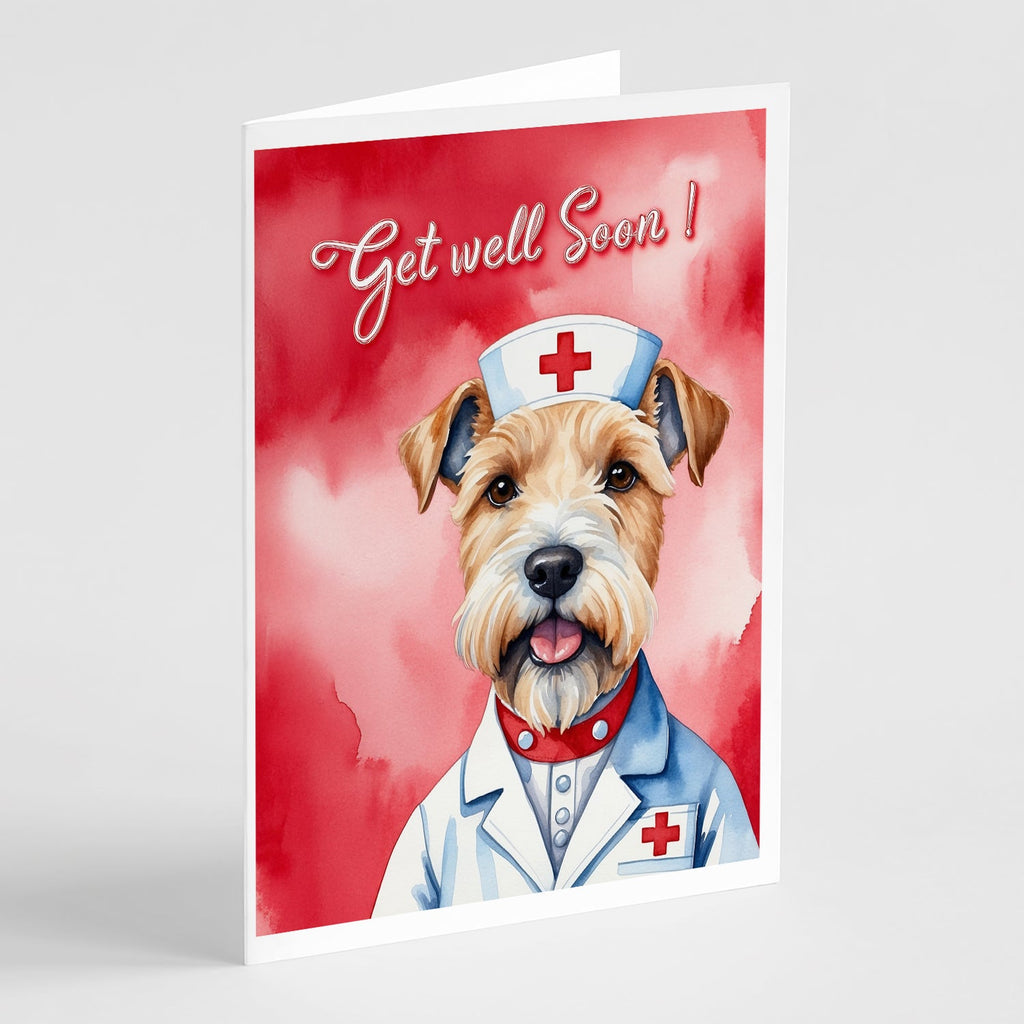Wheaten Terrier Get Well Soon Greeting Cards Pack of 8 Blank Cards with Envelopes Whimsical A7 Size 5x7