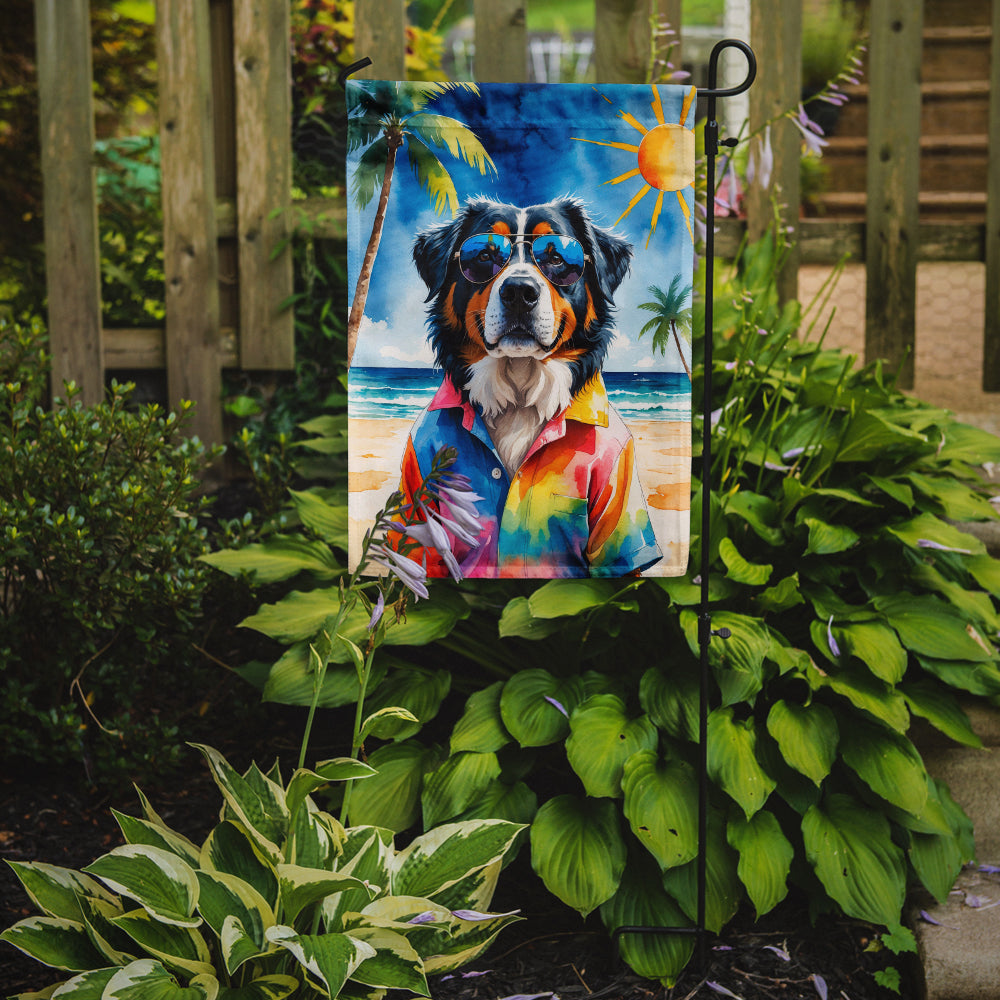 Bernese Mountain Dog Summer Beach Time Garden Flag Mailbox Decorative Yard Banner Outside Patio Artwork for Flower Beds, Garden Size, Multicolor