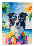 Border Collie Summer Beach Time Garden Flag Mailbox Decorative Yard Banner Outside Patio Artwork for Flower Beds, Garden Size, Multicolor