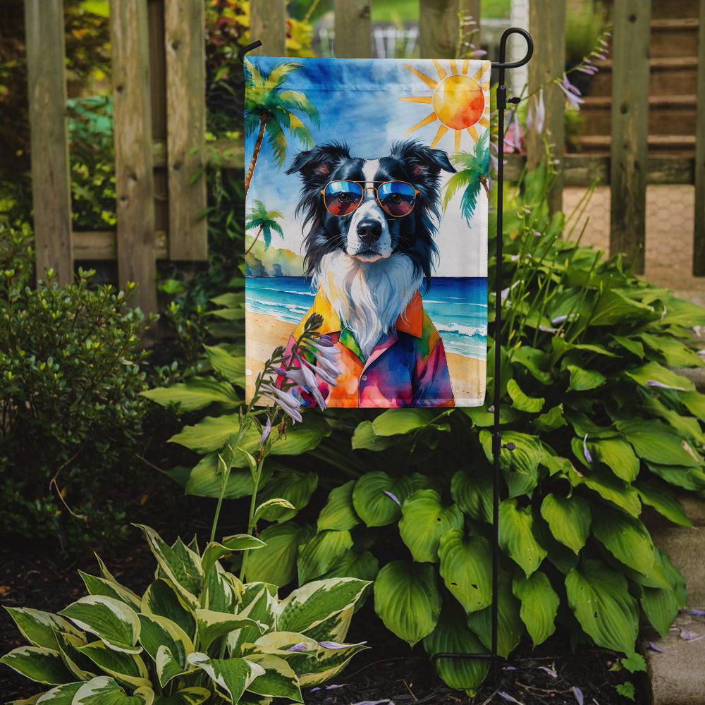 Border Collie Summer Beach Time Garden Flag Mailbox Decorative Yard Banner Outside Patio Artwork for Flower Beds, Garden Size, Multicolor