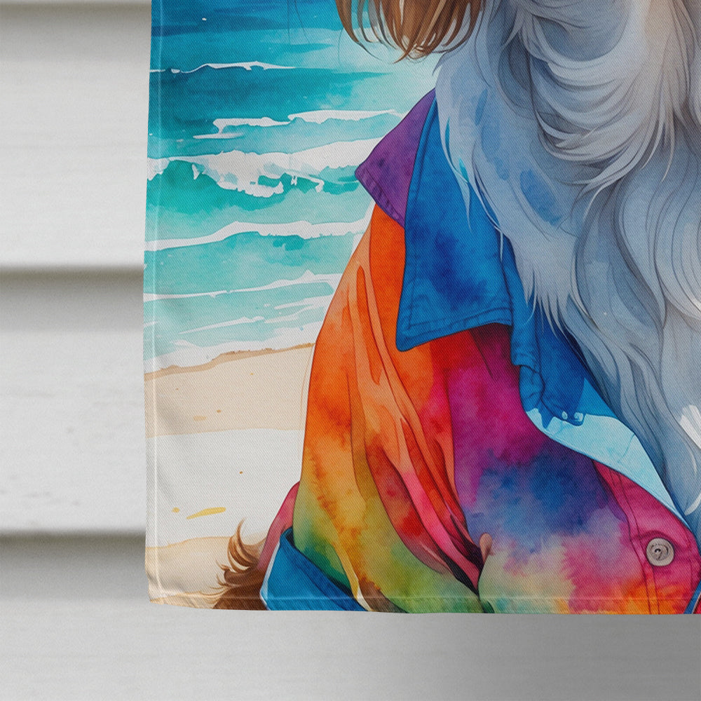 Brittany Summer Beach Time House Flag 28x40 Porch Sleeve Pole Decorative Outside Yard Banner Artwork Wall Hanging, Polyester