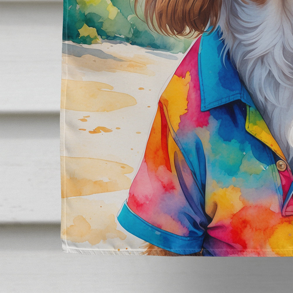Cavalier Spaniel Summer Beach Time House Flag 28x40 Porch Sleeve Pole Decorative Outside Yard Banner Artwork Wall Hanging, Polyester