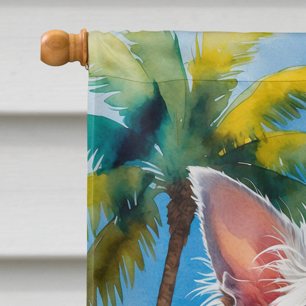Chinese Crested Summer Beach Time House Flag 28x40 Porch Sleeve Pole Decorative Outside Yard Banner Artwork Wall Hanging, Polyester