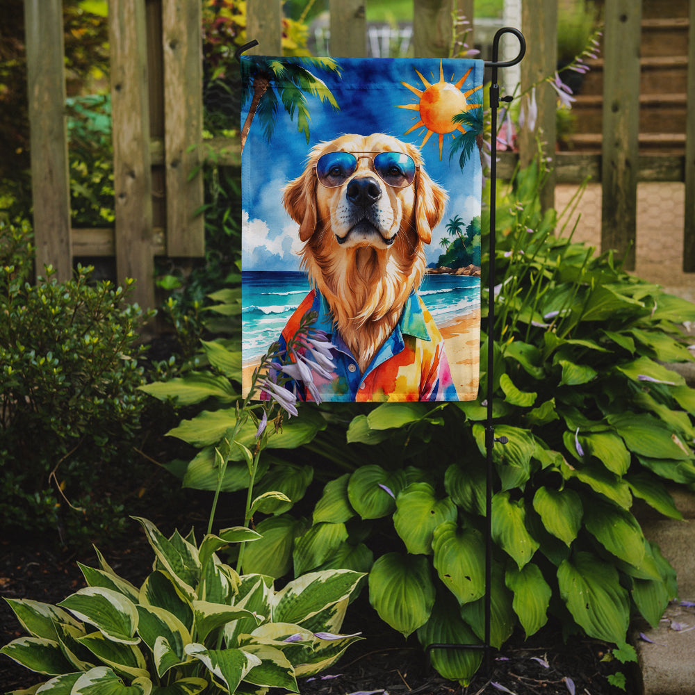 Golden Retriever Summer Beach Time Garden Flag Mailbox Decorative Yard Banner Outside Patio Artwork for Flower Beds, Garden Size, Multicolor
