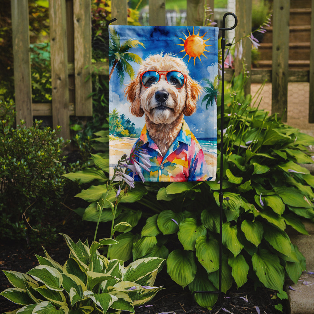 GoldendoodleSummer Beach Time Garden Flag Mailbox Decorative Yard Banner Outside Patio Artwork for Flower Beds, Garden Size, Multicolor