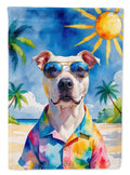 Pit Bull Terrier Summer Beach Time Garden Flag Mailbox Decorative Yard Banner Outside Patio Artwork for Flower Beds, Garden Size, Multicolor