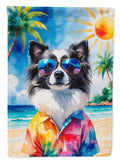 Pomeranian Summer Beach Time Garden Flag Mailbox Decorative Yard Banner Outside Patio Artwork for Flower Beds, Garden Size, Multicolor