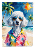 White Poodle Summer Beach Time Garden Flag Mailbox Decorative Yard Banner Outside Patio Artwork for Flower Beds, Garden Size, Multicolor