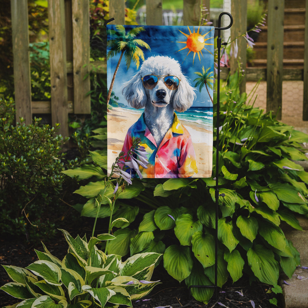 White Poodle Summer Beach Time Garden Flag Mailbox Decorative Yard Banner Outside Patio Artwork for Flower Beds, Garden Size, Multicolor