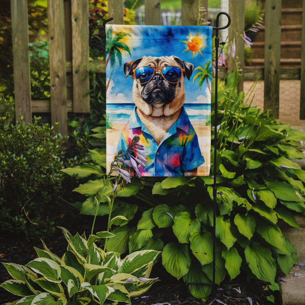 Pug Summer Beach Time Garden Flag Mailbox Decorative Yard Banner Outside Patio Artwork for Flower Beds, Garden Size, Multicolor