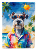 Schnauzer Summer Beach Time Garden Flag Mailbox Decorative Yard Banner Outside Patio Artwork for Flower Beds, Garden Size, Multicolor