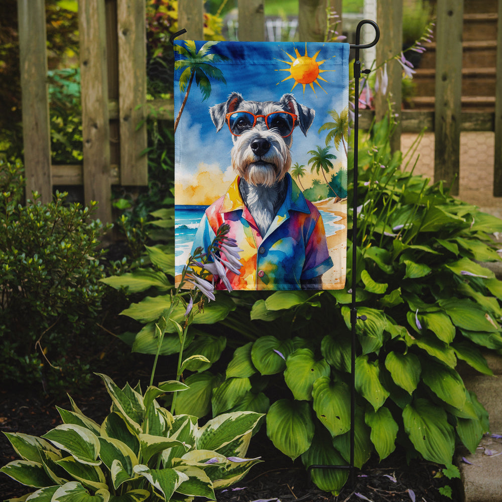 Schnauzer Summer Beach Time Garden Flag Mailbox Decorative Yard Banner Outside Patio Artwork for Flower Beds, Garden Size, Multicolor