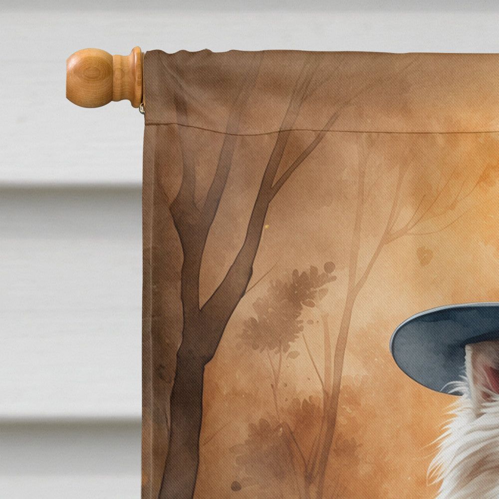 American Eskimo Thanksgiving House Flag 28x40 Porch Sleeve Pole Decorative Outside Yard Banner Artwork Wall Hanging, Polyester