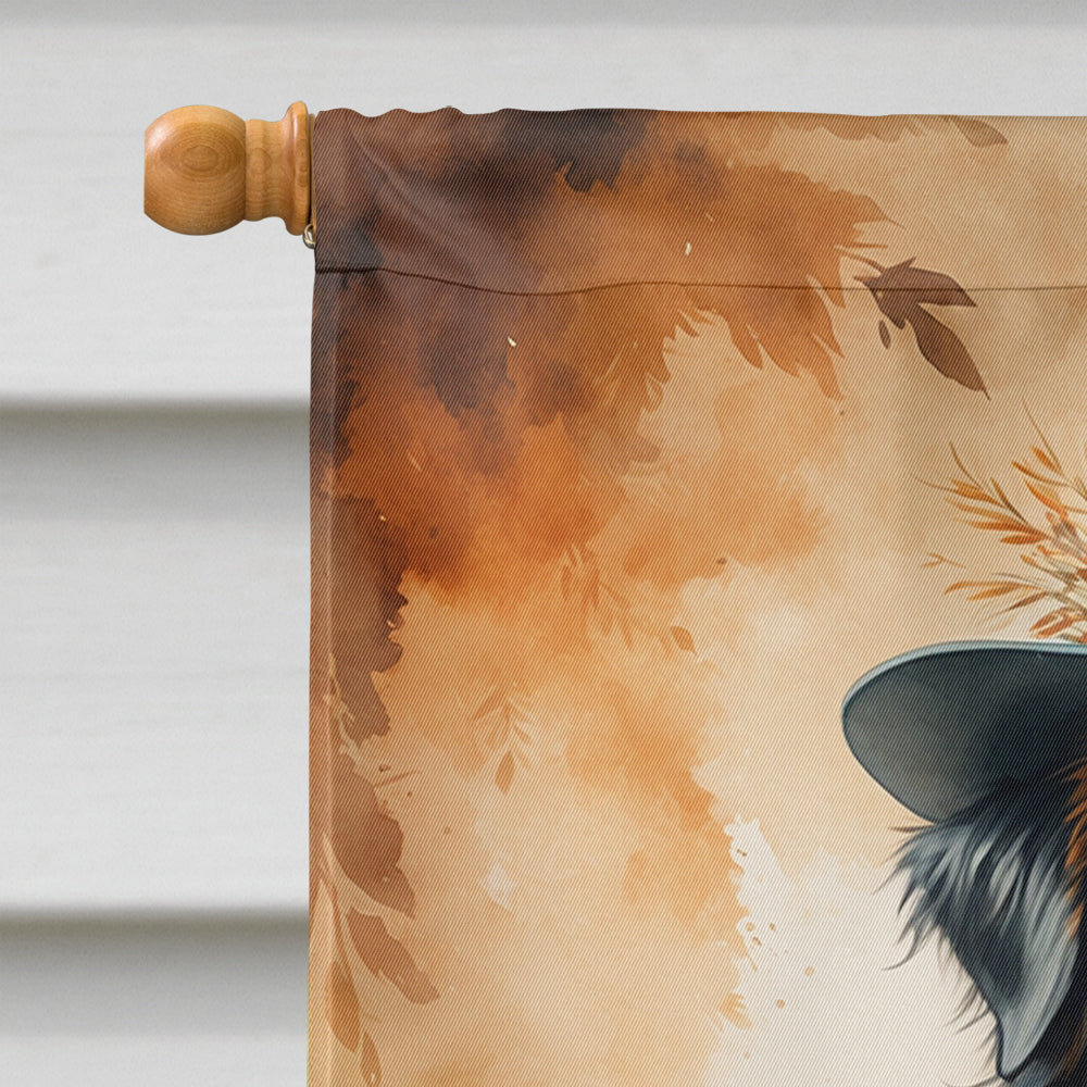 Australian Shepherd Thanksgiving House Flag 28x40 Porch Sleeve Pole Decorative Outside Yard Banner Artwork Wall Hanging, Polyester