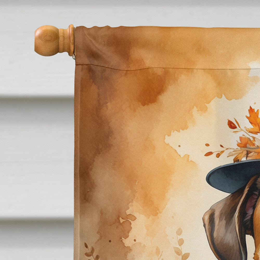 Boxer Thanksgiving House Flag 28x40 Porch Sleeve Pole Decorative Outside Yard Banner Artwork Wall Hanging, Polyester