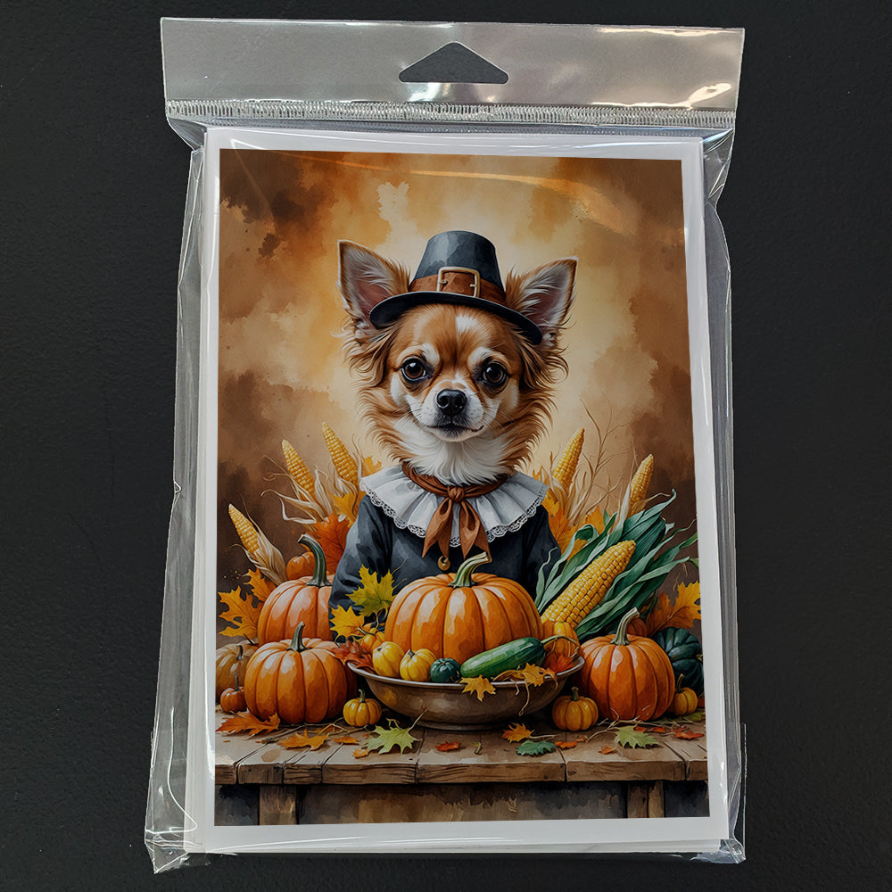 Chihuahua Thanksgiving Greeting Cards Pack of 8 Blank Cards with Envelopes Whimsical A7 Size 5x7
