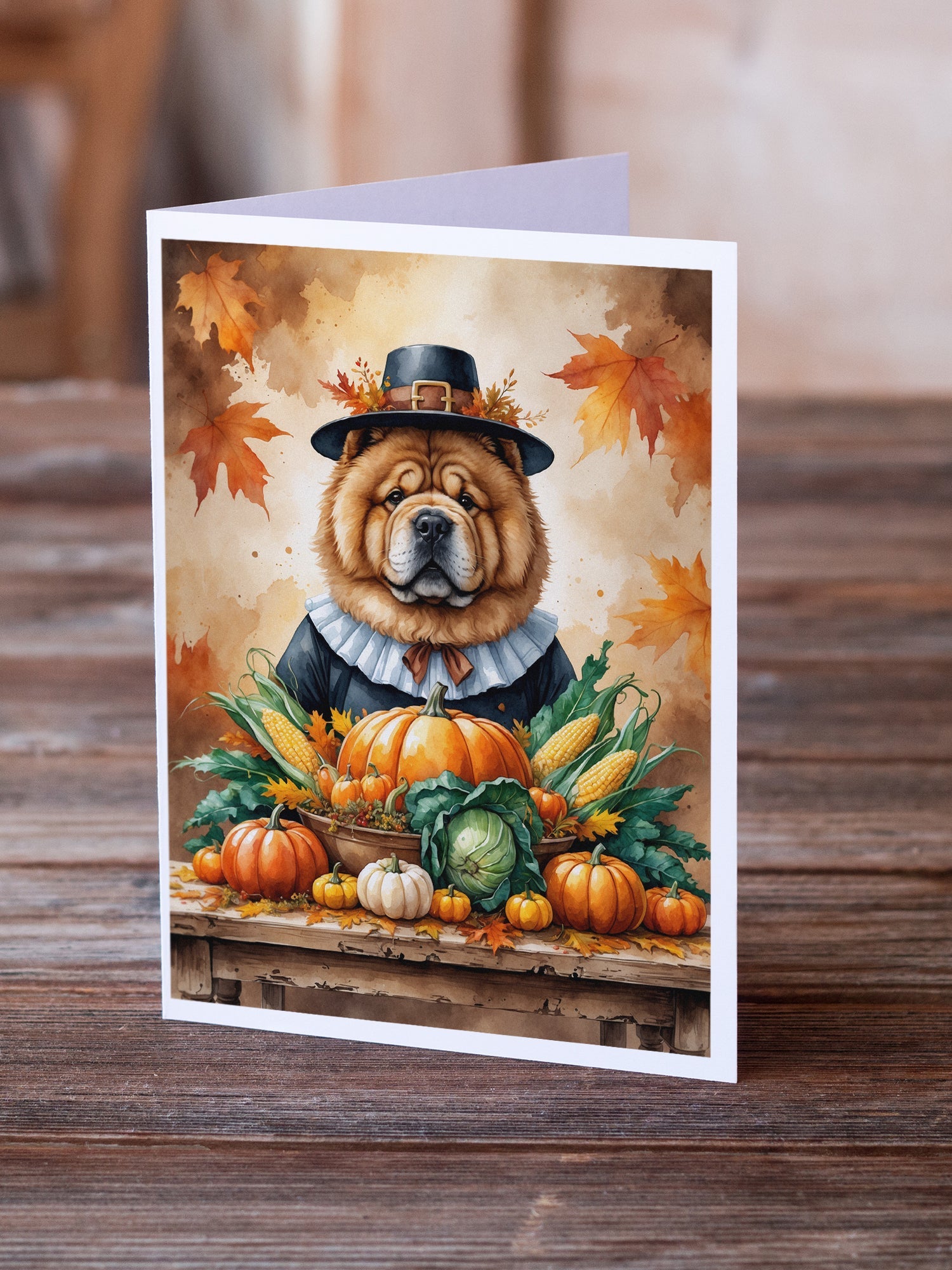 Chow Chow Thanksgiving Greeting Cards Pack of 8 Blank Cards with Envelopes Whimsical A7 Size 5x7