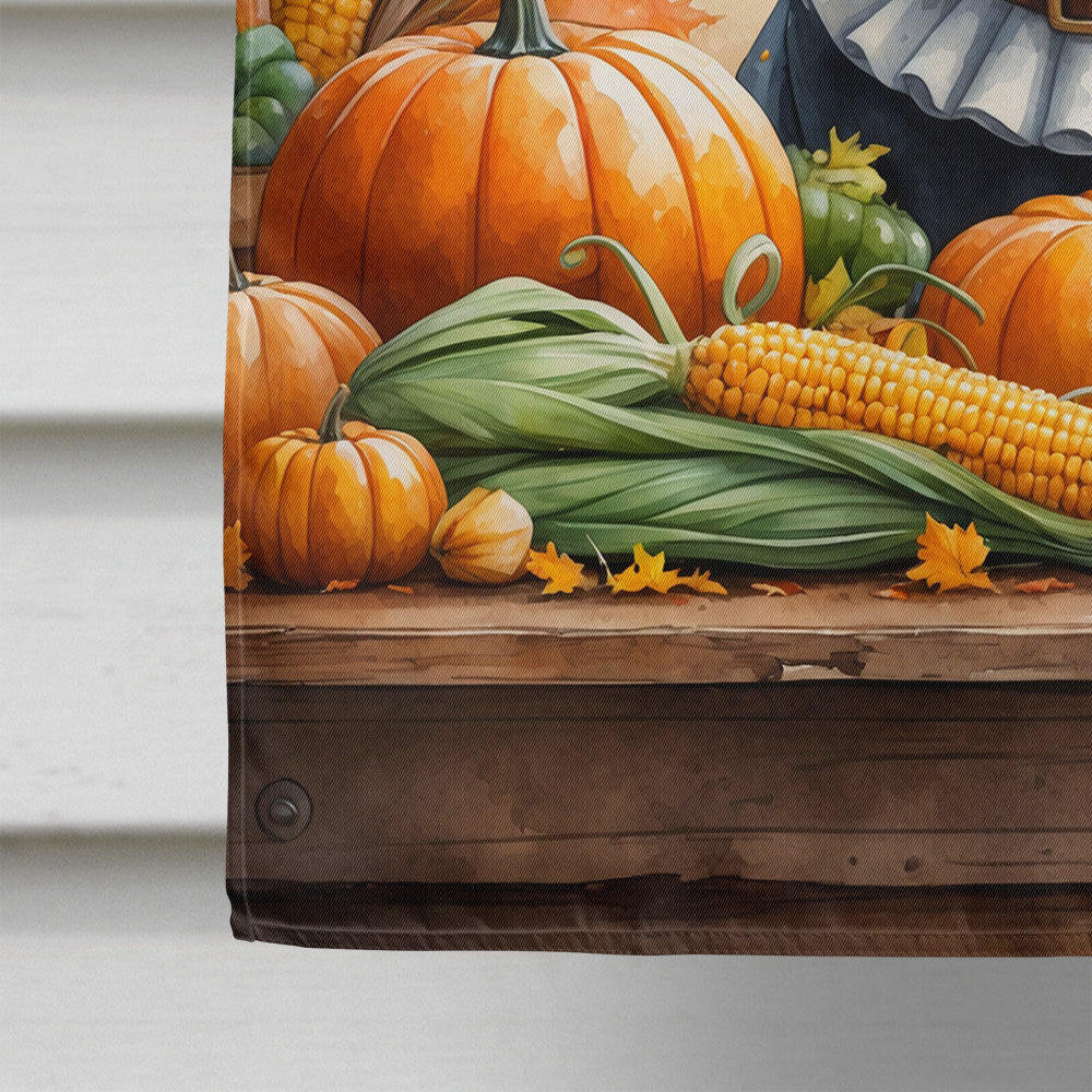 Dachshund Thanksgiving House Flag 28x40 Porch Sleeve Pole Decorative Outside Yard Banner Artwork Wall Hanging, Polyester