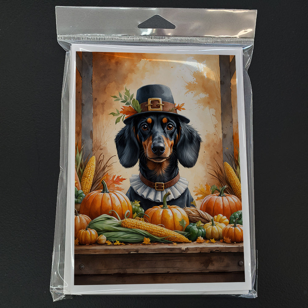 Dachshund Thanksgiving Greeting Cards Pack of 8 Blank Cards with Envelopes Whimsical A7 Size 5x7