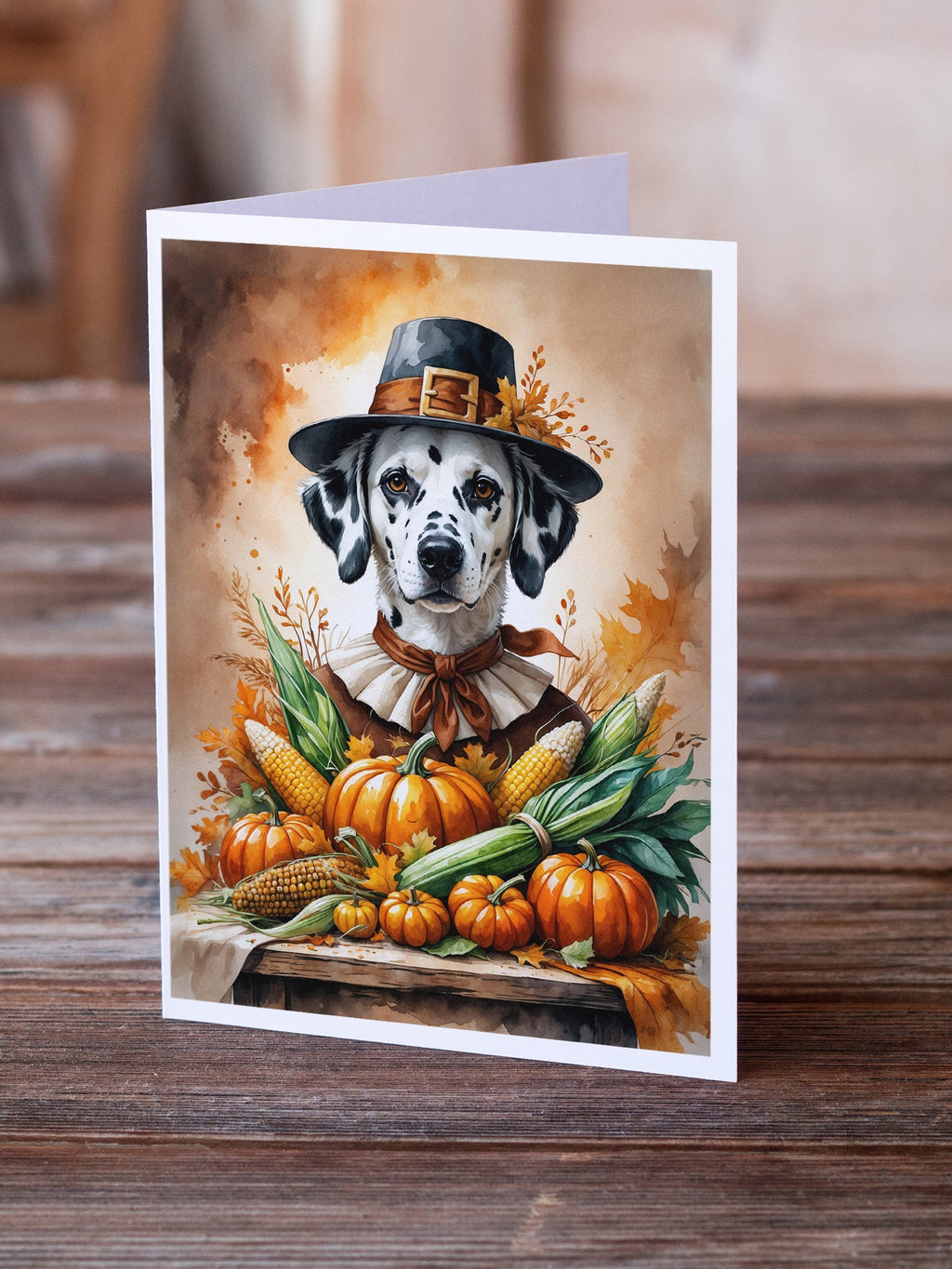 Dalmatian Thanksgiving Greeting Cards Pack of 8 Blank Cards with Envelopes Whimsical A7 Size 5x7