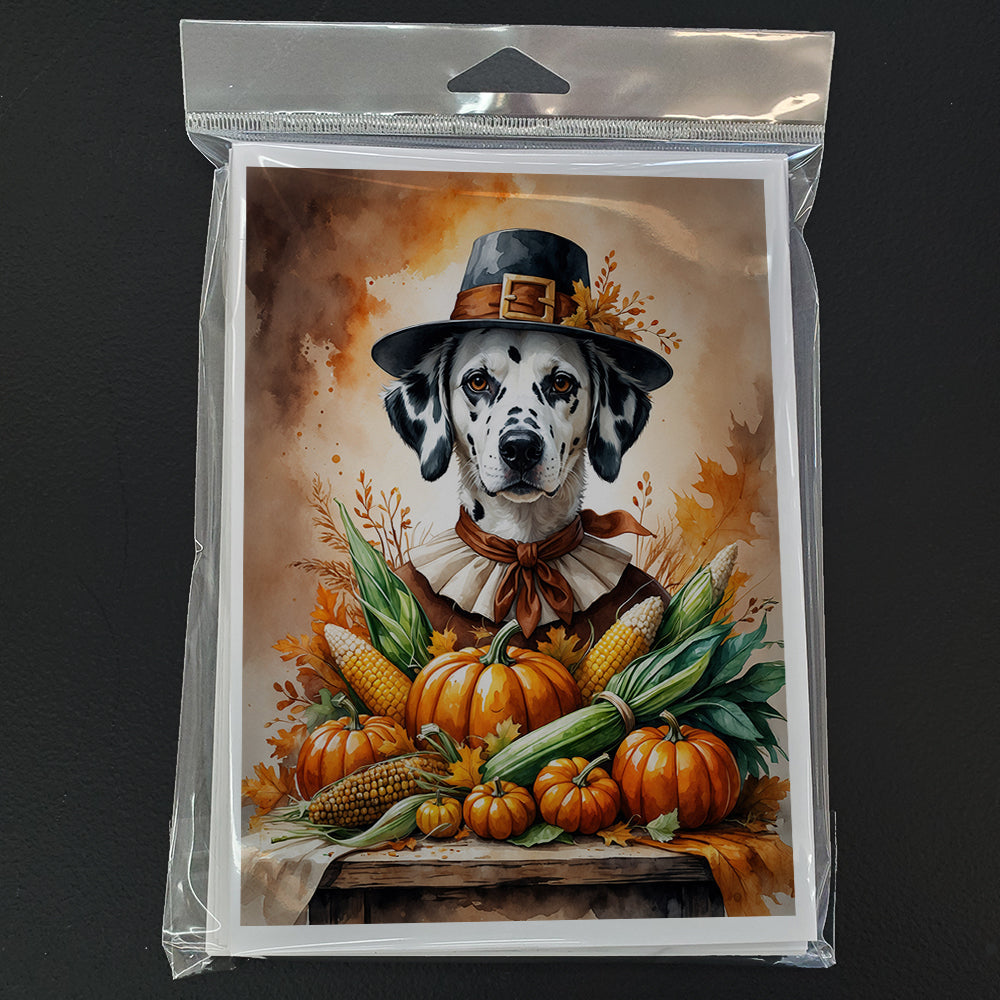 Dalmatian Thanksgiving Greeting Cards Pack of 8 Blank Cards with Envelopes Whimsical A7 Size 5x7