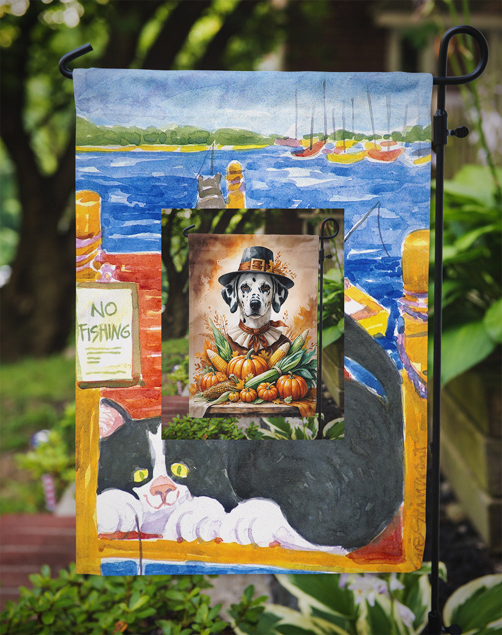 English Bulldog Thanksgiving Garden Flag Mailbox Decorative Yard Banner Outside Patio Artwork for Flower Beds, Garden Size, Multicolor