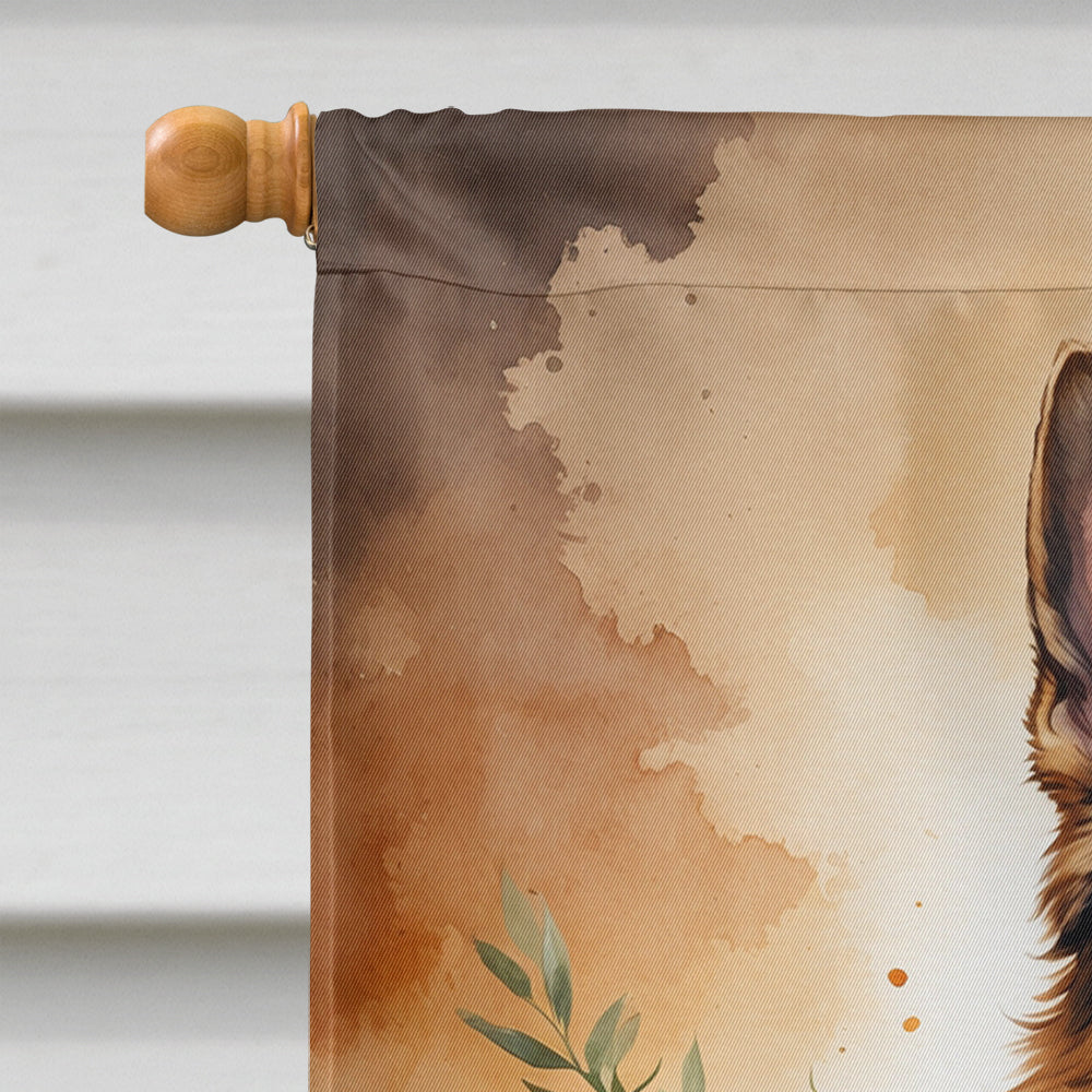 German Shepherd Thanksgiving House Flag 28x40 Porch Sleeve Pole Decorative Outside Yard Banner Artwork Wall Hanging, Polyester