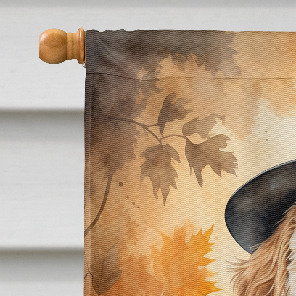Labradoodle Thanksgiving House Flag 28x40 Porch Sleeve Pole Decorative Outside Yard Banner Artwork Wall Hanging, Polyester