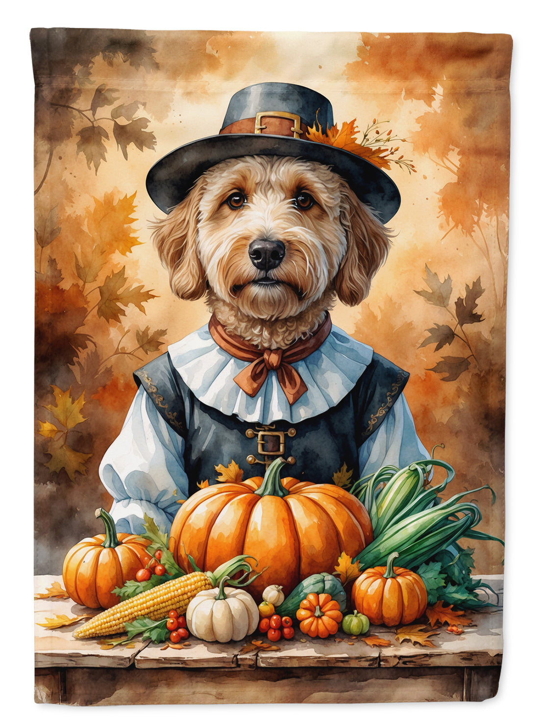 Labradoodle Thanksgiving Garden Flag Mailbox Decorative Yard Banner Outside Patio Artwork for Flower Beds, Garden Size, Multicolor