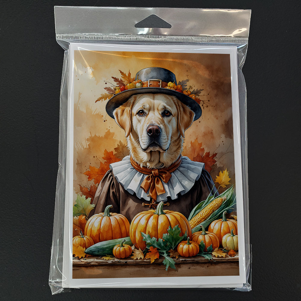 Yellow Labrador Retriever Thanksgiving Greeting Cards Pack of 8 Blank Cards with Envelopes Whimsical A7 Size 5x7