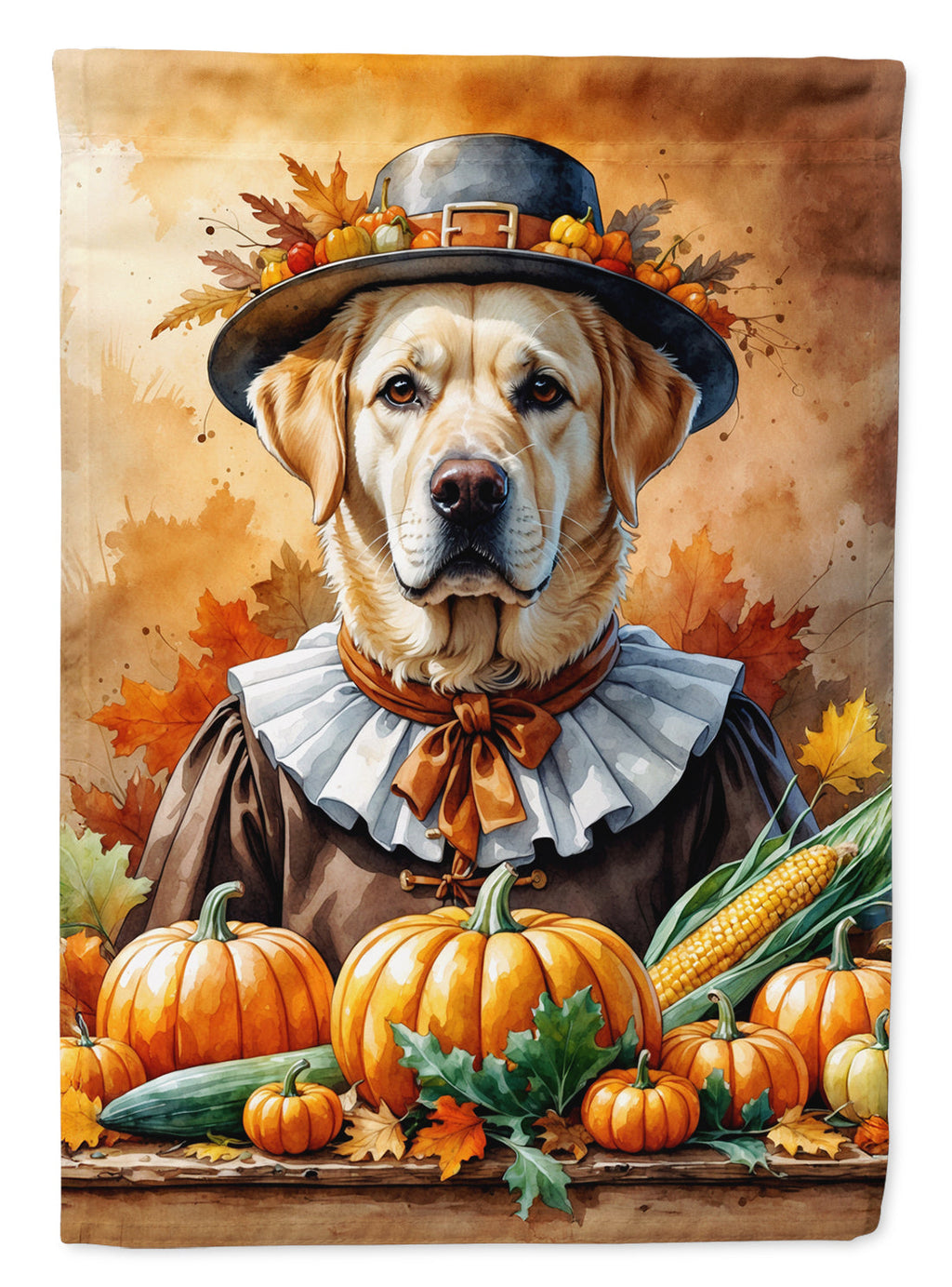 Yellow Labrador Retriever Thanksgiving Garden Flag Mailbox Decorative Yard Banner Outside Patio Artwork for Flower Beds, Garden Size, Multicolor