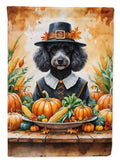 Black Poodle Thanksgiving Garden Flag Mailbox Decorative Yard Banner Outside Patio Artwork for Flower Beds, Garden Size, Multicolor