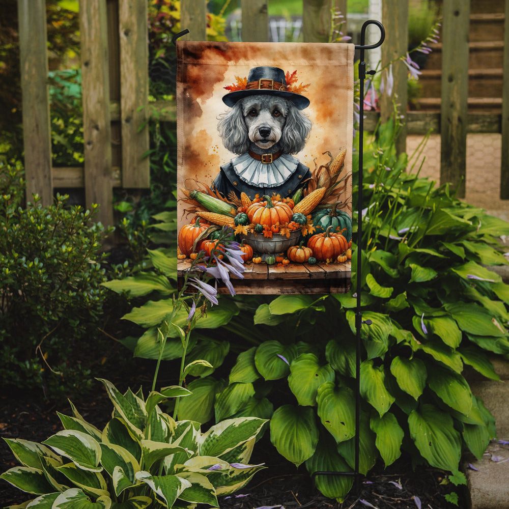 Grey Silver Poodle Thanksgiving Garden Flag Mailbox Decorative Yard Banner Outside Patio Artwork for Flower Beds, Garden Size, Multicolor