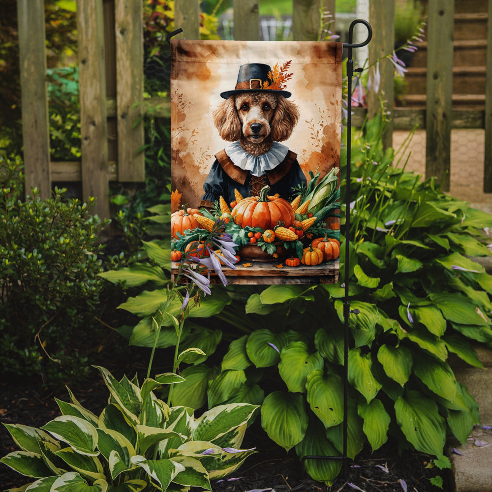 Poodle Thanksgiving Garden Flag Mailbox Decorative Yard Banner Outside Patio Artwork for Flower Beds, Garden Size, Multicolor