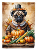Pug Thanksgiving Garden Flag Mailbox Decorative Yard Banner Outside Patio Artwork for Flower Beds, Garden Size, Multicolor