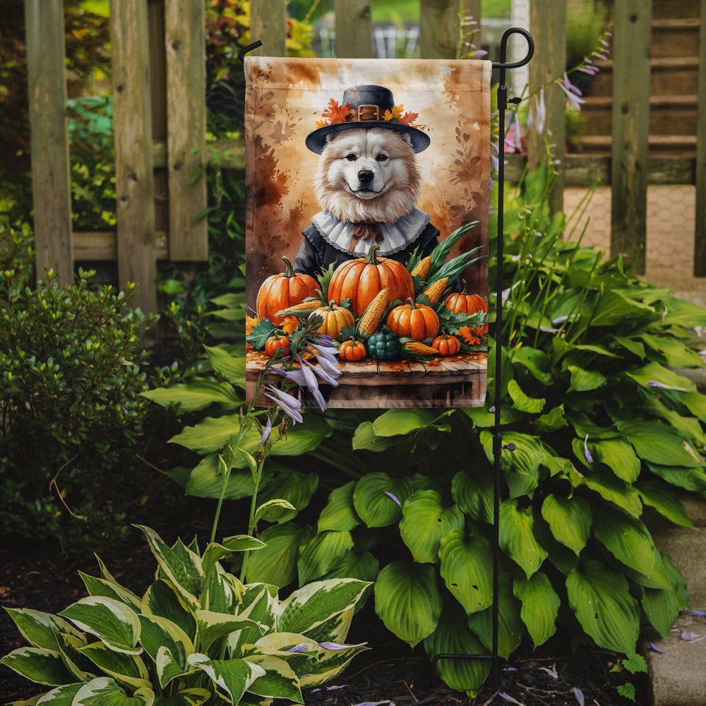 Samoyed Thanksgiving Garden Flag Mailbox Decorative Yard Banner Outside Patio Artwork for Flower Beds, Garden Size, Multicolor