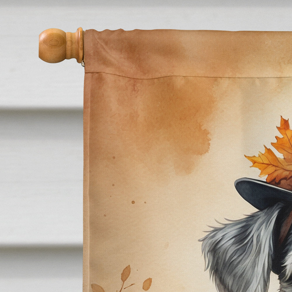 Schnauzer Thanksgiving House Flag 28x40 Porch Sleeve Pole Decorative Outside Yard Banner Artwork Wall Hanging, Polyester