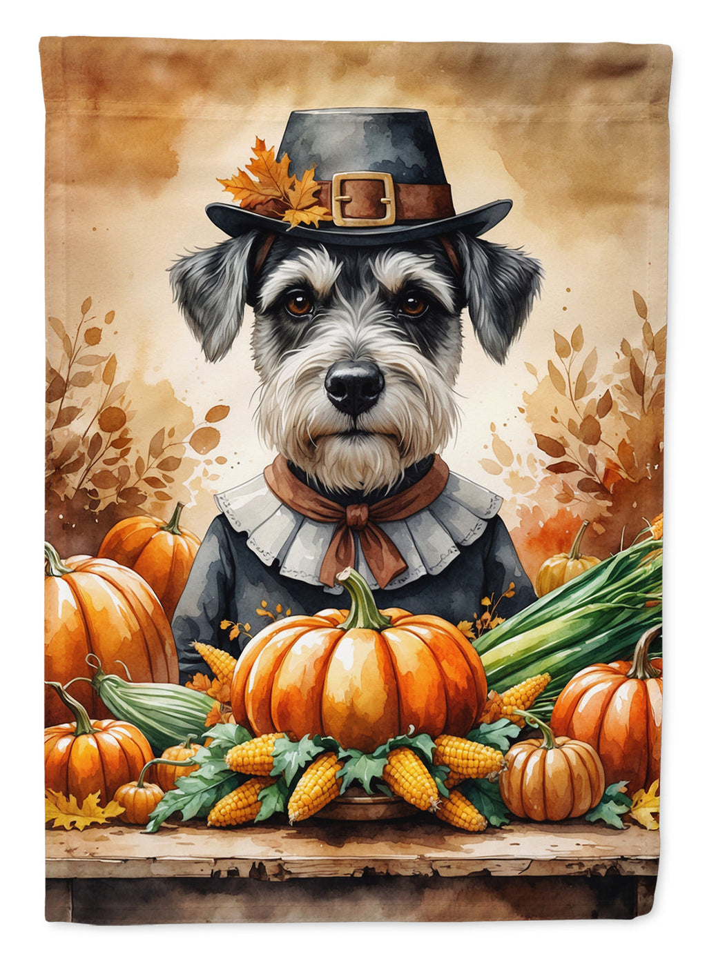 Schnauzer Thanksgiving Garden Flag Mailbox Decorative Yard Banner Outside Patio Artwork for Flower Beds, Garden Size, Multicolor