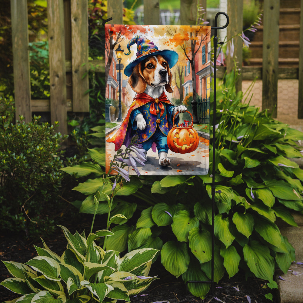 Beagle Halloween Trick or Treat Garden Flag Mailbox Decorative Yard Banner Outside Patio Artwork for Flower Beds, Garden Size, Multicolor