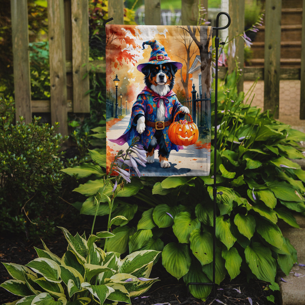Bernese Mountain Dog Halloween Trick or Treat Garden Flag Mailbox Decorative Yard Banner Outside Patio Artwork for Flower Beds, Garden Size, Multicolor