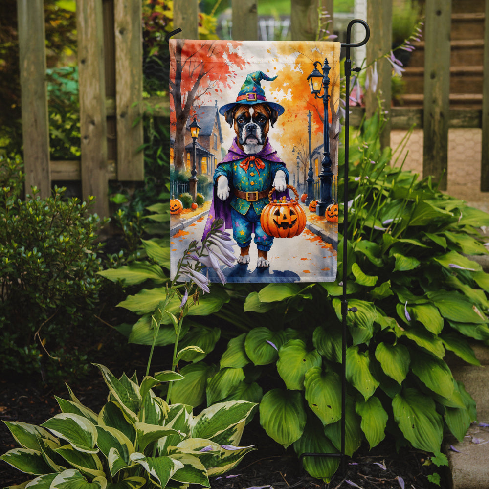 Boxer Halloween Trick or Treat Garden Flag Mailbox Decorative Yard Banner Outside Patio Artwork for Flower Beds, Garden Size, Multicolor