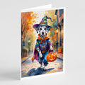 Dalmatian Halloween Trick or Treat Greeting Cards Pack of 8 Blank Cards with Envelopes Whimsical A7 Size 5x7