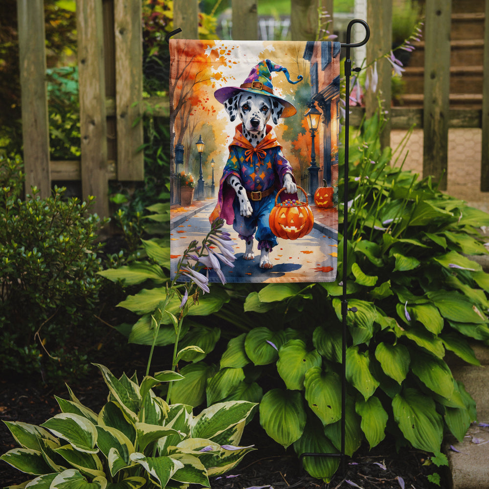 Dalmatian Halloween Trick or Treat Garden Flag Mailbox Decorative Yard Banner Outside Patio Artwork for Flower Beds, Garden Size, Multicolor