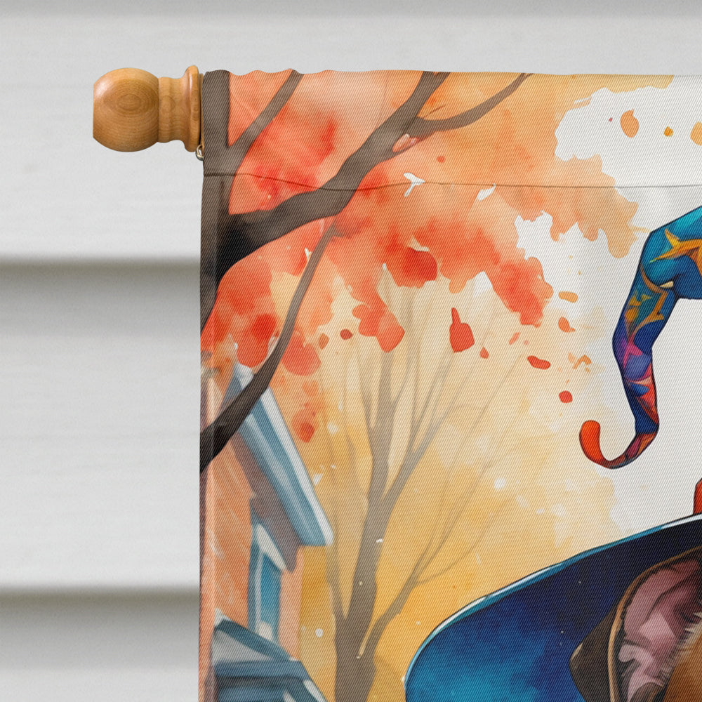 English Bulldog Halloween Trick or Treat House Flag 28x40 Porch Sleeve Pole Decorative Outside Yard Banner Artwork Wall Hanging, Polyester