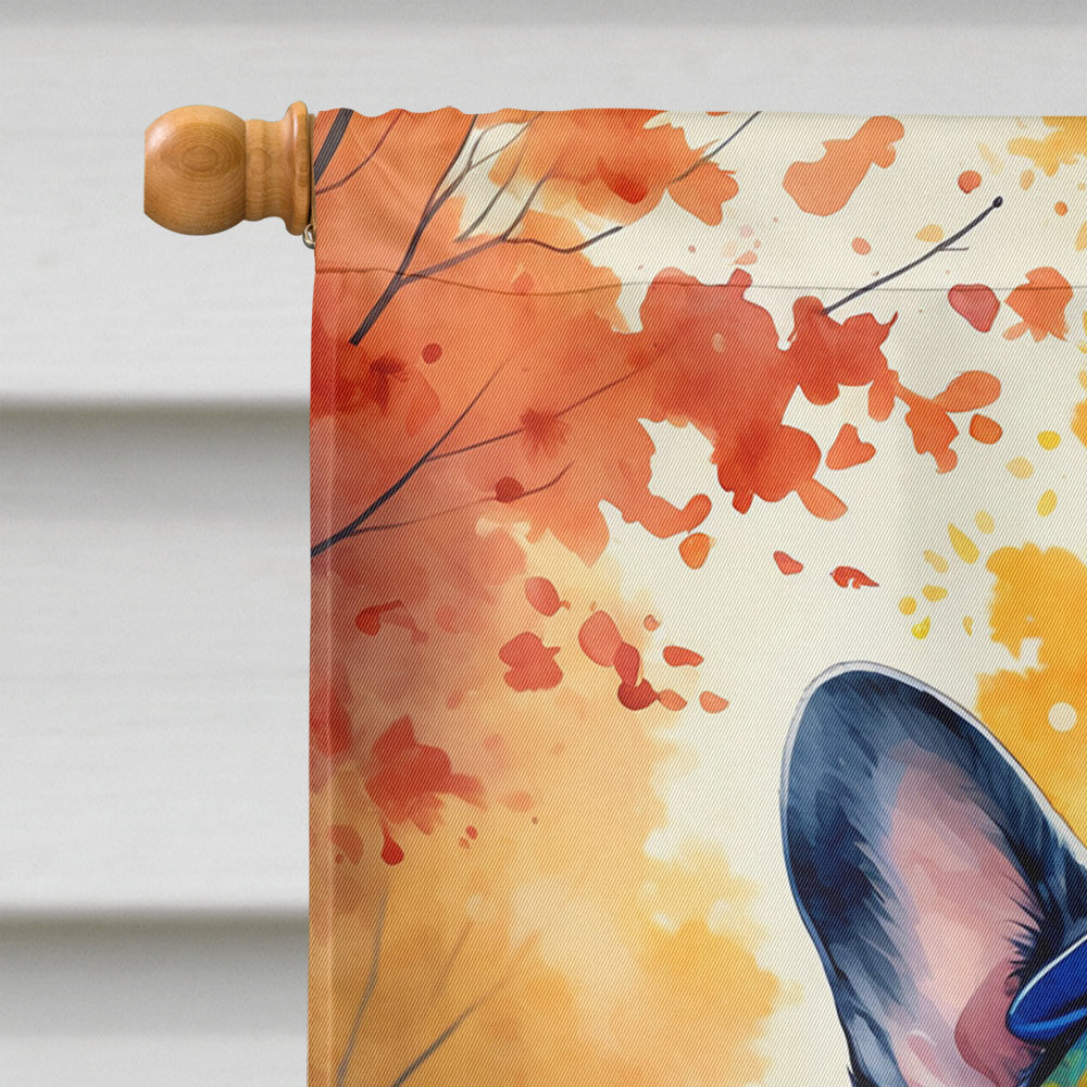 Black White French Bulldog Halloween Trick or Treat House Flag 28x40 Porch Sleeve Pole Decorative Outside Yard Banner Artwork Wall Hanging, Polyester