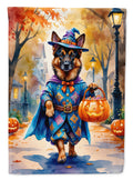 German Shepherd Halloween Trick or Treat Garden Flag Mailbox Decorative Yard Banner Outside Patio Artwork for Flower Beds, Garden Size, Multicolor